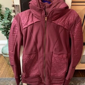 Lululemon maroon running jacket size 10